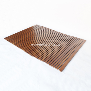 Tapis de douche en teck rayé moderne de qualité supérieure, antidérapant, séchage rapide, style spa, en bois massif, pour intérieur et extérieur - Product Image 4