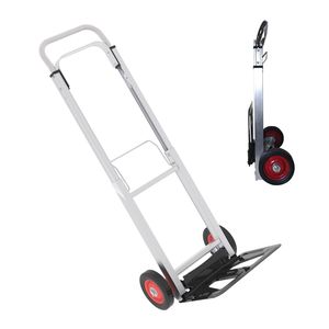 Carrello Pieghevole Robusto con Manico Telescopico in Alluminio e Ruote, Carrello Portatile Richiudibile - Product Image 1