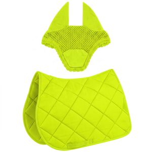 Juego de almohadilla para silla de montar y gorro para orejas de caballo en verde lima, personalizado OEM |   Almohadilla acolchada para silla de montar |   Venta al por mayor - Product Image 1