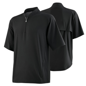 Men's Black Short Sleeve Quarter <b>Zip</b> Sport Cage Jacket Moisture Wicking Stand Collar Regular Fit All Seasons - Product Image 4