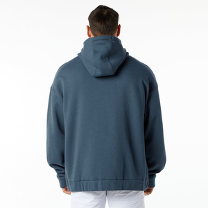 Sweat-shirt à capuche zippé surdimensionné pour homme en molleton de coton épais, style streetwear, avec logo personnalisé, vente en gros, fabricant - Product Image 2