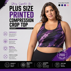 Women Plus Size Crop <b>Top</b> Sublimation Printed Crop <b>Tank</b> <b>Top</b> <b>Ladies</b> Breathable Workout <b>Top</b> Women Gym Fitness Compression Bra - Product Image 5