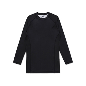 Chemise de compression unisexe noire à manches longues à séchage rapide ajustée pour l'entraînement aux arts martiaux adultes - Product Image 1
