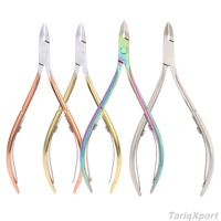 Coupe-ongles professionnel en acier au carbone à lame courbée pour manucure et pédicure, pince à cuticules portable à mâchoires larges