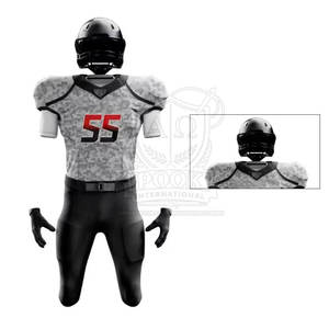 Maillots de football américain personnalisés sublimés respirants à séchage rapide de haute qualité pour enfants, hauts de football brodés - Product Image 4