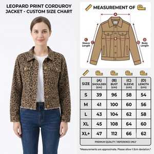 Chaqueta de pana con estampado de leopardo personalizada al por mayor para mujer, abrigo corto de invierno con dobladillo deshilachado, fabricante OEM - Product Image 6