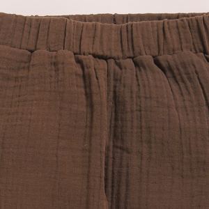 Pantalones de salón de muselina orgánica de calidad superior-Cocoa Whisper - Product Image 3