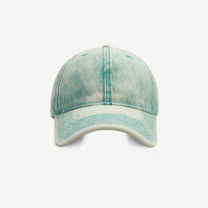 หมวกเบสบอลผ้าฝ้ายสีพื้นสไตล์วินเทจ ป้องกันแสงแดด แบบ Snapback ทรง Dad Hat - Product Image 3