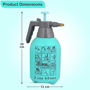 Pulvérisateur classique multifonctionnel à main, bouteille de pulvérisation d'eau pour le jardinage, la désinfection, le lavage de voitures et de vélos, la maison et le jardin, 2 litres - Product Image 3