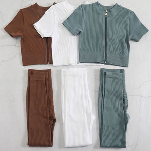 Nuevo Conjunto Deportivo de 2 Piezas con Costuras Invisibles y Alta Elasticidad, Sudadera con Cierre y Leggings Ajustados de Secado Rápido, Conjunto de Yoga para Mujer - Product Image 3