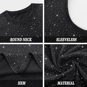 Custom Printing Gym tank <b>Top</b> Men <b>Rhinestone</b> Sleeveless T Shirt High Quality Casual Summer Sleeveless t Shirt - Product Image 6