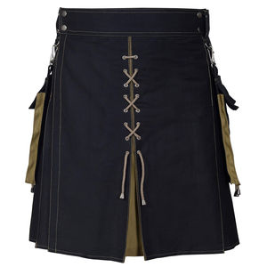 Kilt Utilitario Escocés de Algodón para Hombre, de Primera Calidad, con Diseño Tartán Highland y Accesorios Metálicos para Instrumentos Musicales - Product Image 1