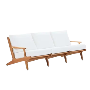 Canapé de patio extérieur en bois de teck confortable de haute qualité trois sièges-pour le salon et la salle à manger - Product Image 1