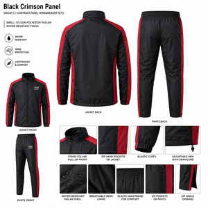 Conjunto Deportivo Ligero Personalizado Resistente al Agua con Capucha, Chaqueta con Cremallera Completa y Pantalón con Cordón Ajustable, Conjunto Deportivo Multipanelado para Hombre - Product Image 4