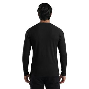 Men's Black <b>Cloud</b> Warm Tee Thermal Lightweight Breathable Crew <b>Neck</b> Long Sleeve Fitness Gym Training Workout Activewear Sports - Product Image 2