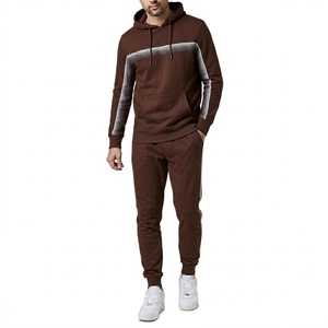 Premium Quality Hooded Color-Block Casual Eco-Friendly Breathable 100% Cotton Unisex 2 in 1 Design Tracksuit - Product Image 4