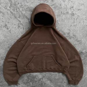 Chất Lượng Cao Tùy Chỉnh Tùy Chỉnh Áo Quá Khổ Unisex Trống Thời Trang Phố 100% Cotton Heavyweight Drop Shoulder Axit Rửa Hoodies - Product Image 3