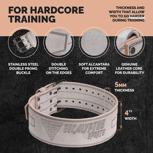 เข็มขัดหนังวัวแบบปรับแต่งได้หัวเข็มขัดง่ามแบบสองง่ามสำหรับยกน้ำหนัก - Product Image 5