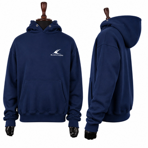 Sudadera con Capucha Bordada con Estampado Digital, Efecto Desgastado, para Otoño, 430 GSM, 100% Algodón - Product Image 1