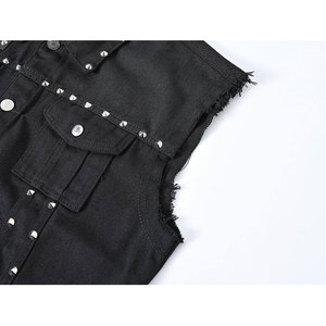 Gilet en jean sans manches pour homme, style punk gothique, avec rivets, best-seller 2026 - Product Image 5