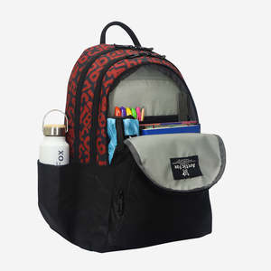 Sac d'école numérique Arctic Fox rouge - Nylon Oxford imperméable, motif dessin animé, fermeture éclair tendance - Product Image 6