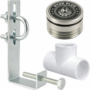 Kit de nettoyage solaire Hydroplus International, ensemble de 3 buses de sortie SS304 avec collier galvanisé et raccord en T en PVC - Product Image 1
