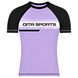 Custom Lavender Black Raglan Sports <b>Jersey</b> <b>Short</b> Sleeve Crew Neck Lightweight Breathable Athletic Training Team Uniform Shirt - Product Image 1