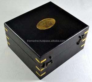 เครื่องวัดแนวทองเหลืองโบราณพร้อมกล่องไม้ - Product Image 2