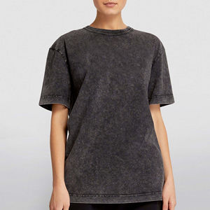 Camiseta con Lavado Ácido, Fabricación de Camisetas Vintage Acolchadas Ligeras de Manga Corta con Lavado Ácido para Mujer, Transpirables, Servicio OEM - Product Image 4