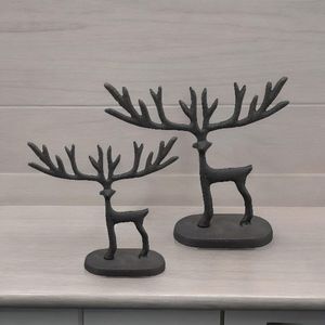 Centre de table en aluminium en forme de renne avec motif de cerf décoratif en métal pour la décoration de table festive - Product Image 1