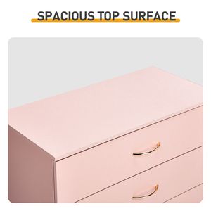 Cassettiera a 4 cassetti in rovere massiccio, 66x33x77 cm, moderna e tradizionale, con maniglie rosa oro finto, per camera da letto - Product Image 6