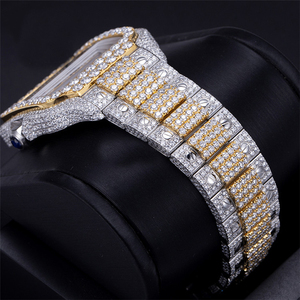 EGL Certified VVS1 Moissanite Diamond Automatic Watch for <b>Men</b> High-End Mechanical Luxury Hip Hop Gold/Silver Options <b>Glass</b> Dial - Product Image 2