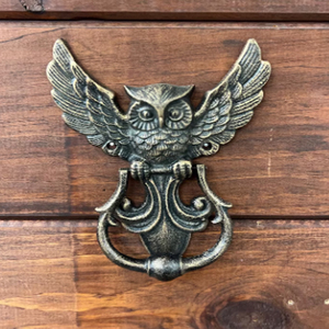 Battant de porte en fonte en forme de hibou, battants de porte faits à la main - Product Image 2