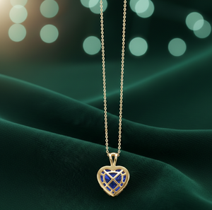 Collar de Moda con Forma de Corazón Azul Hidroplacado en Plata de Ley 925 con Circonitas, Chapado en Oro de 18K, Elegante Collar con Colgante, Regalo para Mujer - Product Image 2