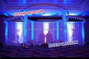 Grand Maharani Wedding Palace Mandap Impresionante corona de boda india Mandap Hermoso oro blanco Interior Mandap Set Australia - Product Image 4