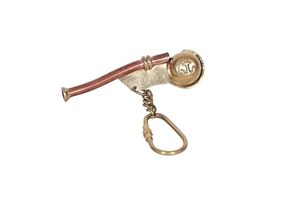 Nautical Solid Brass Copper Boatswain Whistle Keychain Vintage Marine Bosun Pipe <b>Key</b> <b>Ring</b> Classic Maritime Gift - Product Image 4
