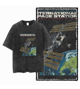 Camiseta negra de manga corta para hombre con estampado de astronauta en la luna, corte regular, cuello redondo, diseño informal de jersey de algodón - Product Image 6