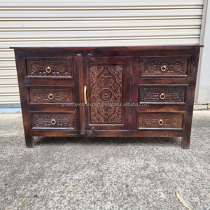 2025 Hot Seller Modern Solid Mango Wood Sideboard Carving <b>Chest</b> Drawer for Home Furniture Bar Living Room Buffet Hotel Warehouse - Product Image 5