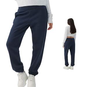 Pantalones Deportivos de Felpa de Algodón para Mujer, Cintura Alta, Corte Holgado, Casuales, con Cintura Elástica, Venta al Por Mayor OEM - Product Image 1