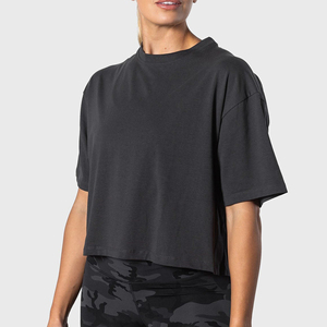 Camisetas Cortas para Mujer, Camisetas de Algodón con Logotipo Personalizado para Deportes de Verano, Camisetas Cortas de Algodón de Manga Corta, Holgadas y Casuales - Product Image 3