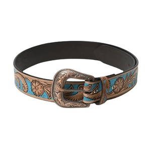 Handmade Vintage Cowhide <b>Belt</b> for Men Western Steel Buckle Hand <b>Tooled</b> <b>Leather</b> Heavy Duty Durable Outdoor Bulk Orders Welcome - Product Image 1