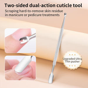 Pousse-cuticules personnalisé très demandé, en acier inoxydable, pour le retrait du vernis à ongles, outils de nettoyage des ongles, pousse-cuticules à pointe acérée - Product Image 1