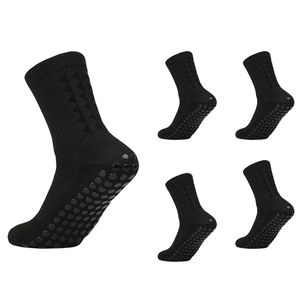 Men's High Quality Anti Slip Grip Cotton Sports <b>Socks</b> <b>Black</b> Color Breathable Custom Men's Soccer Football <b>Socks</b> - Product Image 2