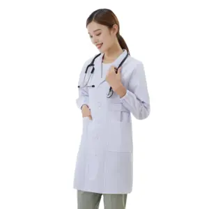 Elastik uzun kollu unisex xxxl doktor s ceket hastane üniforması