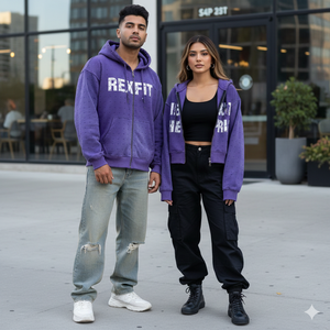 Style streetwear, 500 GSM, molleton lourd 100% coton, strass sur toute la surface, logo imprimé à l'écran, sweat-shirts unisexes à fermeture éclair - Product Image 6