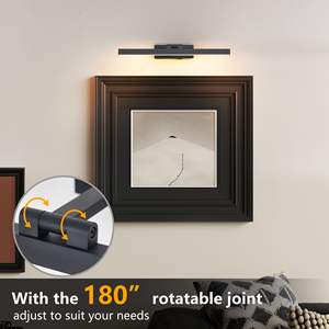 16-Inch <b>Black</b> Modern LED <b>Bathroom</b> Vanity Light Dimmable Sconce for Wall Lighting with Over-the-Mirror Design - Product Image 6