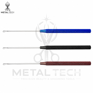 Knurled Metal Handle Hair Extension Loop <b>Threader</b> Latch Hook Micro Ring Pulling <b>Needle</b> Set For Professional Salon Hardware - Product Image 2