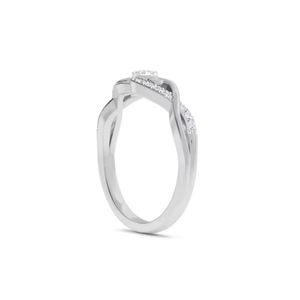 ZAWO HOUSE Women Vintage Style Diamond <b>Ring</b> Curved Band Engagement <b>Ring</b> Elegant <b>Silver</b> Color Wedding Proposal Jewelry for Women - Product Image 5