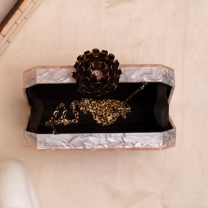 Bolso de Mano de Acrílico Rosa Bebé de Diseño con Pedrería, Elegante Bolso de Fiesta para Mujer, Eventos Nocturnos - Product Image 3