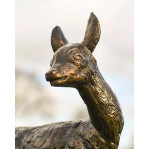 <b>Bronze</b> Finish Baby Fawn Sculpture Handmade Metal Crafts Decorative Small Deer Figurine Decoration For <b>Garden</b> Supplies - Product Image 3